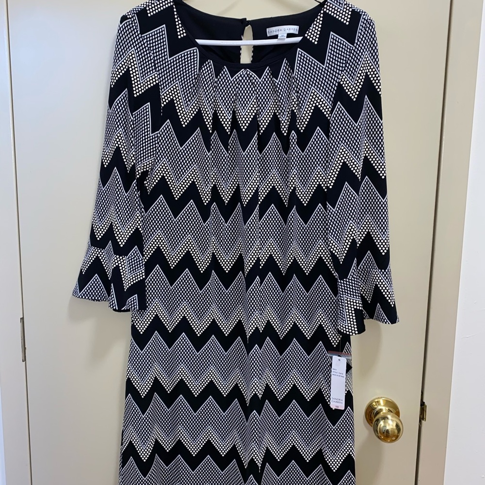 Black & White Sandra Darren Dress Size 10